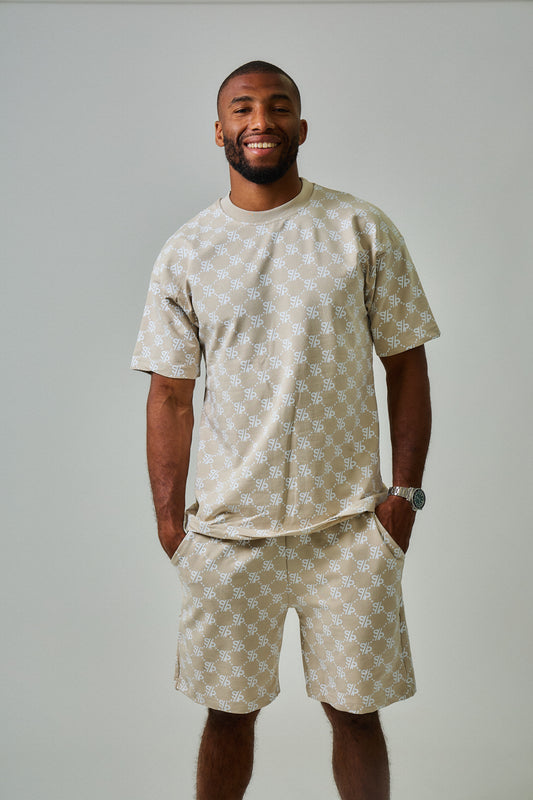ENSEMBLE TEE & SHORT MONOGRAMME SP - Beige
