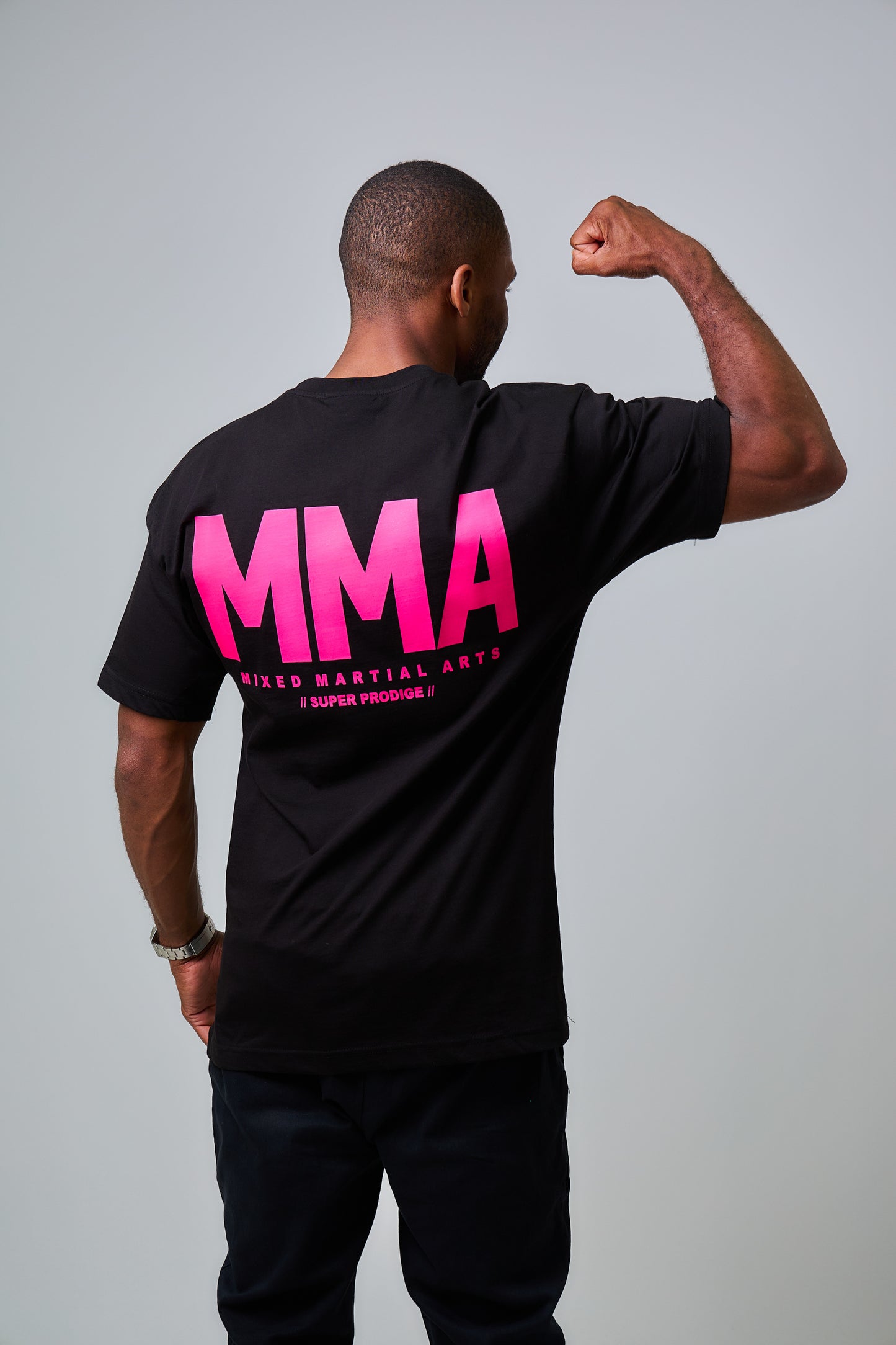 T-SHIRT MMA - Noir/ Rose