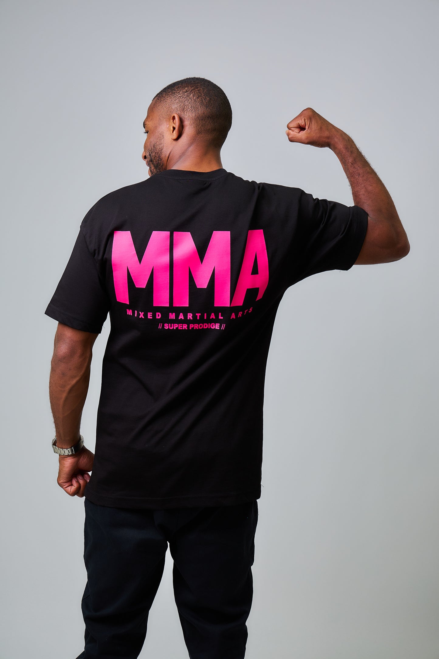 T-SHIRT MMA - Noir/ Rose